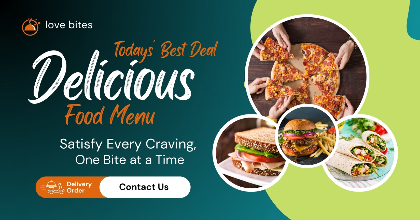 Black And Orange Modern Delicious Food Menu Facebook Ad